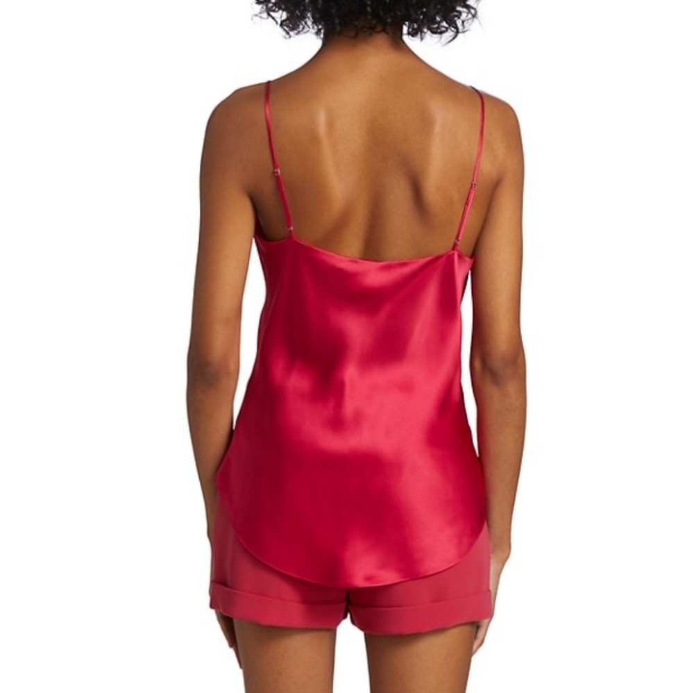 Cinq a Sept Marta Quiet Luxury Old Money Sexy Silk Cowlneck Cami Red size XS - Picture 4 of 14